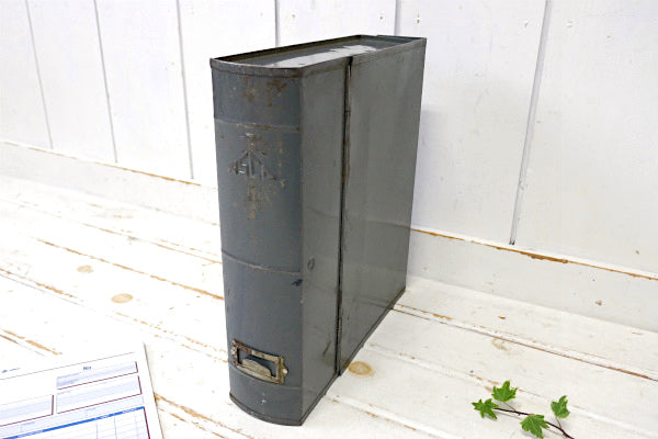 ASCO 1940s インダストリアル メタル・ビンテージ・書類 ケース ファイル ボックス USA