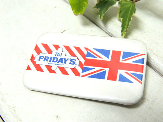 UK・ティージーアイ・フライデーズ イギリス 国旗・レストラン・ヴィンテージ・缶バッジ