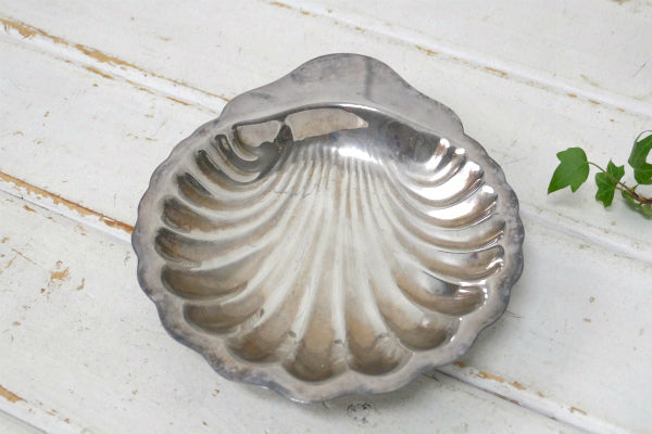 【ONEIDA】シルバープレート・シェル型・ヴィンテージ・トレイ・ソープディッシュ・キャンデイトレイ