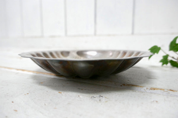 【ONEIDA】シルバープレート・シェル型・ヴィンテージ・トレイ・ソープディッシュ・キャンデイトレイ