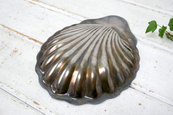 【ONEIDA】シルバープレート・シェル型・ヴィンテージ・トレイ・ソープディッシュ・キャンデイトレイ