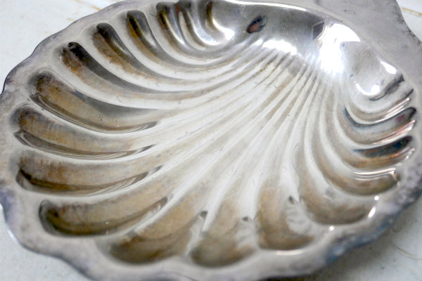 【ONEIDA】シルバープレート・シェル型・ヴィンテージ・トレイ・ソープディッシュ・キャンデイトレイ