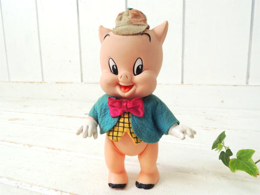 【ポーキーピッグ】ルーニーテューンズ・キャラクター・60's・ヴィンテージ・ドール/人形/ソフビ