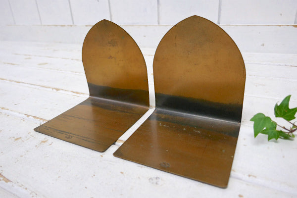 METAL ARTS・大学記念品・ブロンズ製・アンティーク・ブックエンド・本立て・ブックスタンド