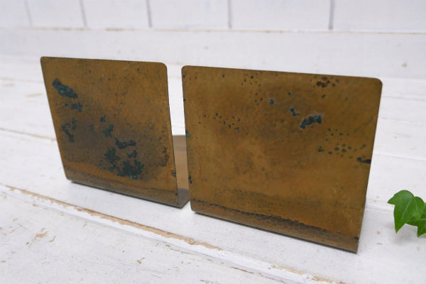 METAL ARTS・大学記念品・ブロンズ製・アンティーク・ブックエンド・本立て・ブックスタンド