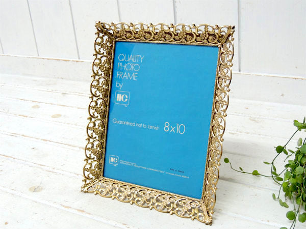 IIC フラワーモチーフ・透かしデザイン・アンティーク・フォトスタンド・写真立て・フレーム 額 装飾