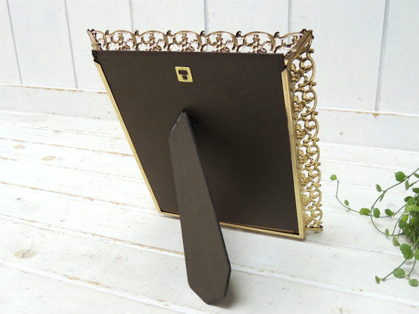 IIC フラワーモチーフ・透かしデザイン・アンティーク・フォトスタンド・写真立て・フレーム 額 装飾