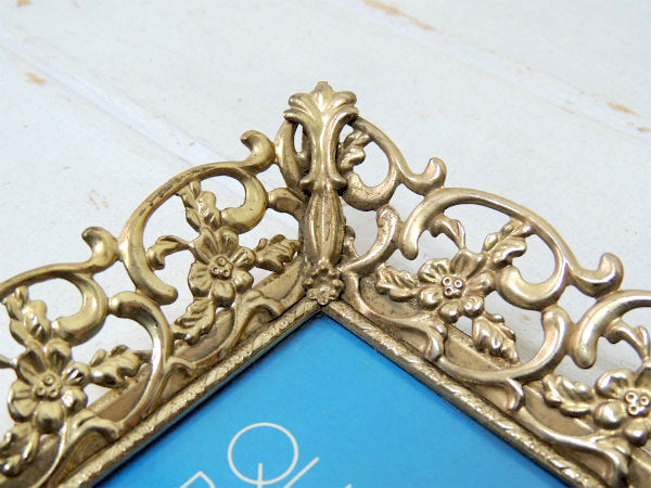 IIC フラワーモチーフ・透かしデザイン・アンティーク・フォトスタンド・写真立て・フレーム 額 装飾