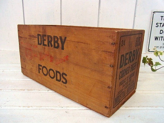 【DERBY】コンビーフ・ヴィンテージ・ウッドボックス/木箱/ガレージ USA