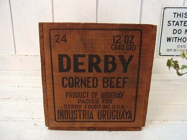 【DERBY】コンビーフ・ヴィンテージ・ウッドボックス/木箱/ガレージ USA