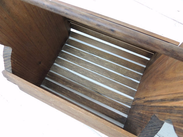 テディベア&クマ型・木製・ヴィンテージ・バスケット ウッドバスケット おもちゃ箱 USA