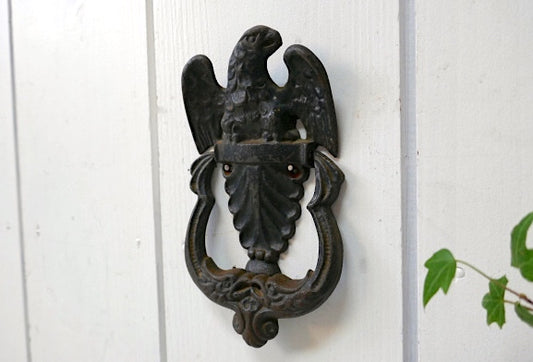 【イーグルモチーフ】USA・キャストアイアン製・ヴィンテージ・ドアノッカー・チャイム・扉装飾