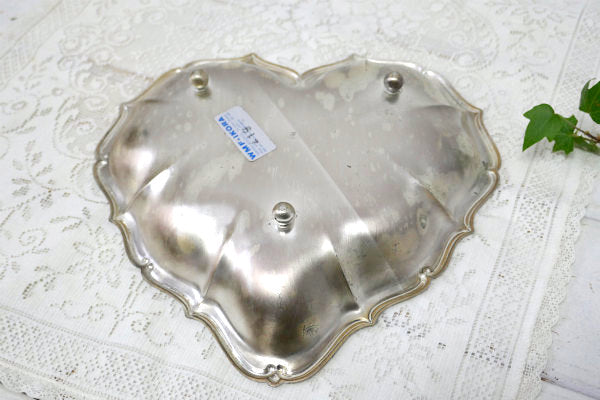 【IKORA】ドイツ製・シルバープレート・ハート型・脚付き・ヴィンテージ・トレイ・ジュエリートレイ
