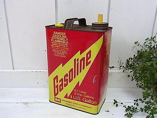 【Gasoline】1ガロン・ブリキ製・ヴィンテージ・ガソリン缶　USA