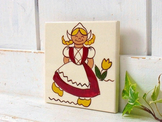 【GENERAL TILE】オランダ衣装の女の子柄・デッドストック・アンティーク・タイル USA