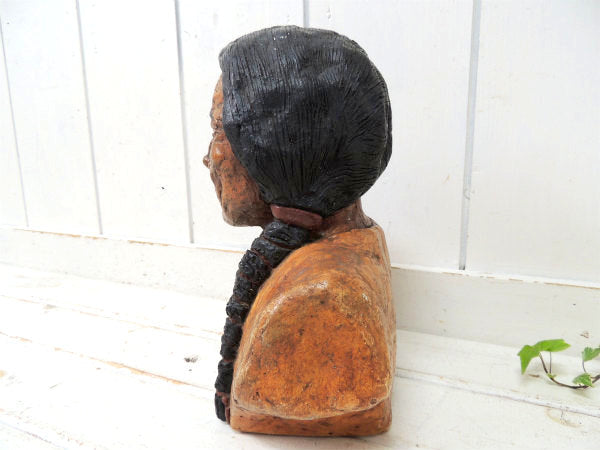 シッティング ブル スー族・インディアン・セラミック製・1976・ヴィンテージ・バストヘッド ドール