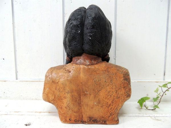 シッティング ブル スー族・インディアン・セラミック製・1976・ヴィンテージ・バストヘッド ドール