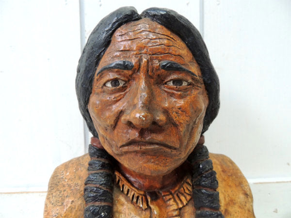 シッティング ブル スー族・インディアン・セラミック製・1976・ヴィンテージ・バストヘッド ドール