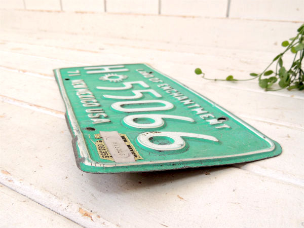 1971's・H 55066 ニューメキシコ・USA・トラック・ビンテージ・ナンバープレート・アメ車