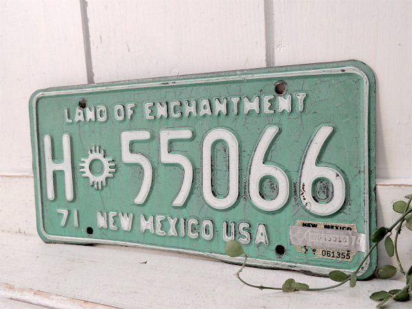 1971's・H 55066 ニューメキシコ・USA・トラック・ビンテージ・ナンバープレート・アメ車