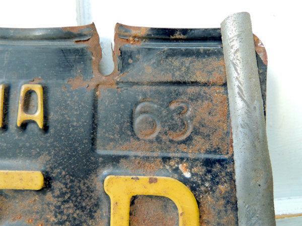 US カリフォルニア 1963年・15 165 B・ヴィンテージ・ナンバープレート・フレーム付き