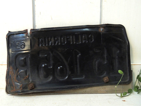 US カリフォルニア 1963年・15 165 B・ヴィンテージ・ナンバープレート・フレーム付き