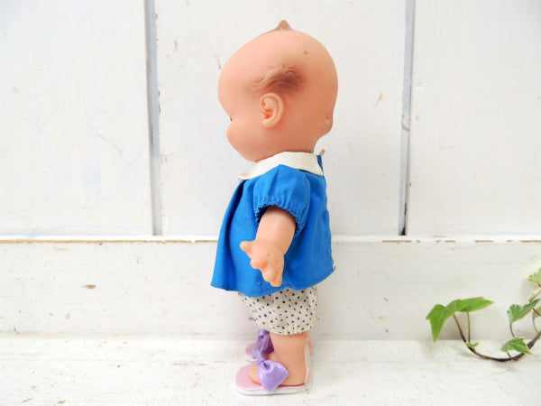 キューピー カメオ社・青い ブラウス・ヴィンテージ・ラバードール 人形
