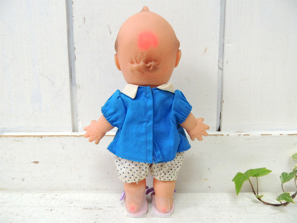 キューピー カメオ社・青い ブラウス・ヴィンテージ・ラバードール 人形