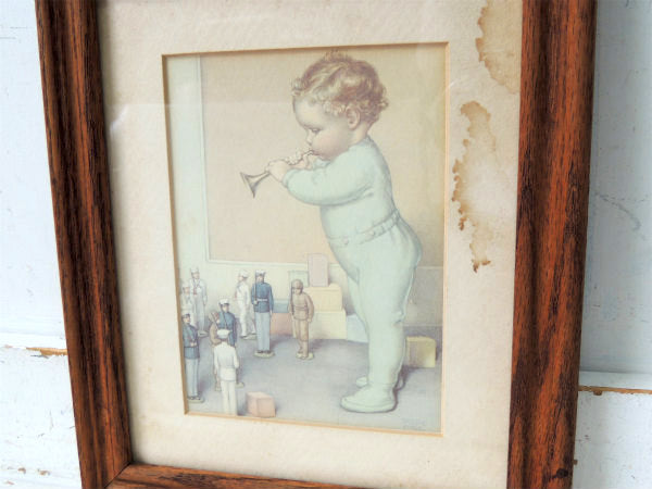 Bessie Pease Gutmann  New York 1876-1960 ベッシー・ガットマン・額 赤ちゃん・絵柄・印刷物・プリント・アンティーク・木製 フレーム