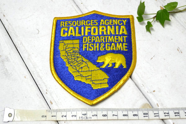 カリフォルニア FISH&GAME ビンテージ 刺繍 ワッペン デッドストック US ファッション