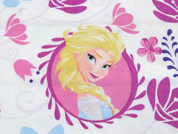 【アナと雪の女王】ディズニー・アナ&エルサ・花柄・ユーズドシーツ(フィットタイプ)