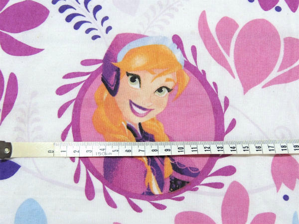 【アナと雪の女王】ディズニー・アナ&エルサ・花柄・ユーズドシーツ(フィットタイプ)