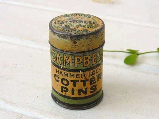 【CAMPBELL】コッターピンの小さなヴィンテージ・ティン缶/ブリキ缶 USA