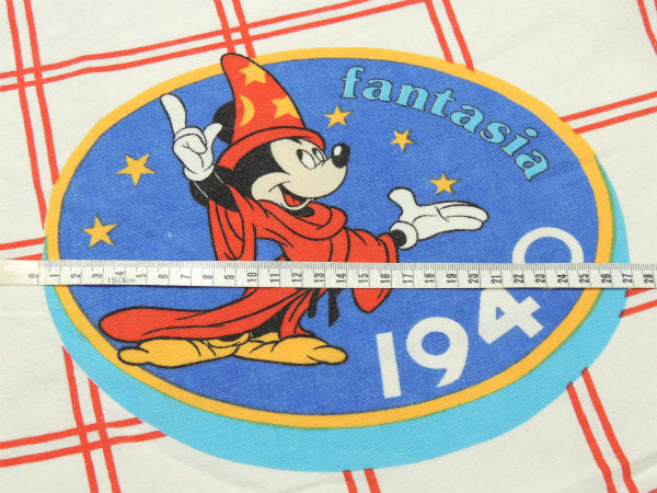 【ミッキーマウス】蒸気船ウィリー&ファンタジア・ビンテージ・USEDボックスシーツ/コットン100%