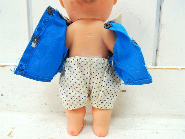 キューピー カメオ社・青い ブラウス・ヴィンテージ・ラバードール 人形