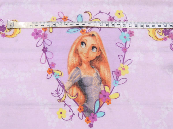 【塔の上のラプンツェル】ディズニー・ピンクカラー・ハート&花柄・ユーズドシーツ(フラットタイプ)