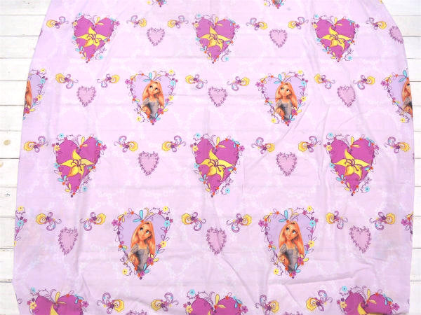 【塔の上のラプンツェル】ディズニー・ピンクカラー・ハート&花柄・ユーズドシーツ(フィットタイプ)