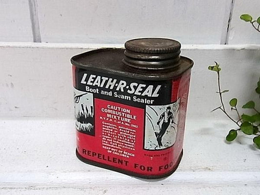 【LEATH-R-SEAL】ヴィンテージ・ブリキ缶　USA