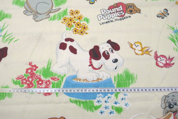 【パウンドパピーズ】たくさんの子犬・80's・ヴィンテージ・ユーズドシーツ(フラットタイプ) USA