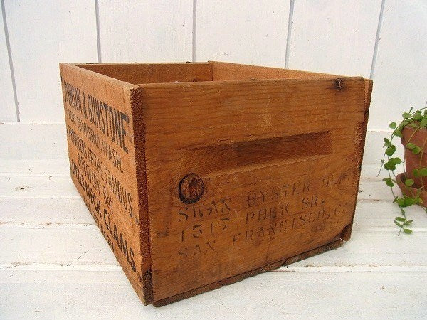 【LITTLE NECK CLAMS】木製・ヴィンテージ・ウッドボックス/木箱 USA