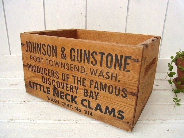 【LITTLE NECK CLAMS】木製・ヴィンテージ・ウッドボックス/木箱 USA