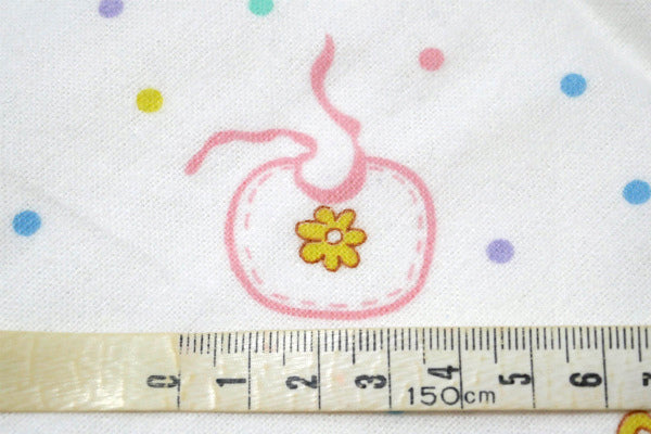 スタイ 哺乳瓶 ベビー用品柄 デッドストック ヴィンテージ ファブリック 生地 ハンドメイド USA