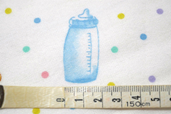 スタイ 哺乳瓶 ベビー用品柄 デッドストック ヴィンテージ ファブリック 生地 ハンドメイド USA