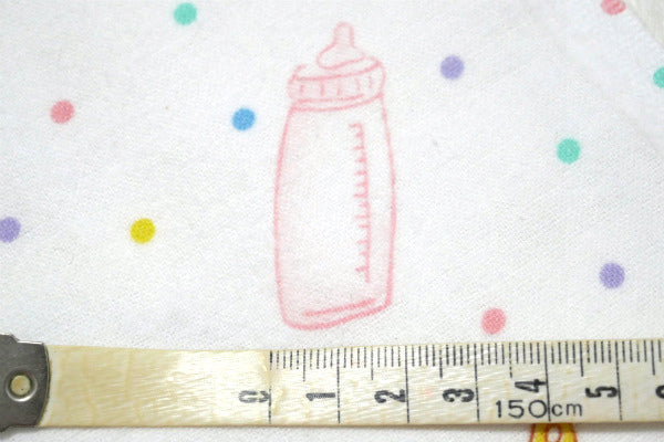 スタイ 哺乳瓶 ベビー用品柄 デッドストック ヴィンテージ ファブリック 生地 ハンドメイド USA