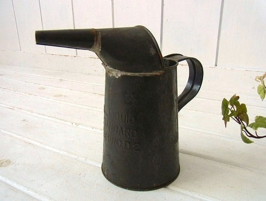 【U.S. STANDARD】1/4ガロン・ブリキ製・ヴィンテージ・オイルジャグ/水差し USA