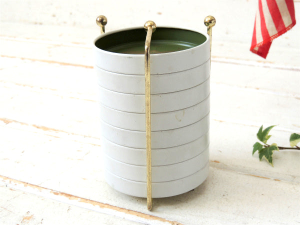 イーグル&星モチーフ・ミリタリーグリーン・ヴィンテージ・コースター8枚セット&専用スタンド付き