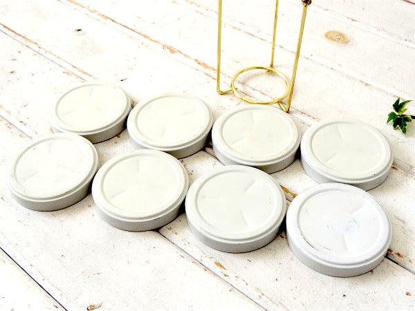 イーグル&星モチーフ・ミリタリーグリーン・ヴィンテージ・コースター8枚セット&専用スタンド付き