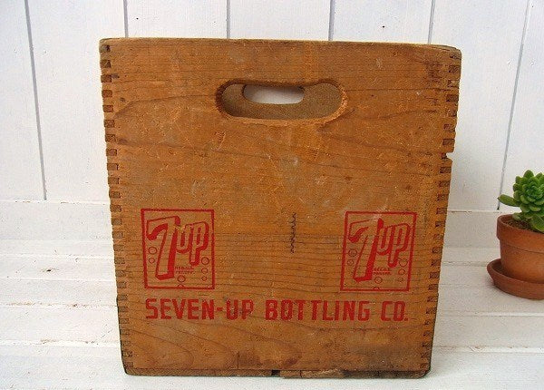 【7UP】セブンアップ・ヴィンテージ・ウッドボックス/木箱/あられ組み USA