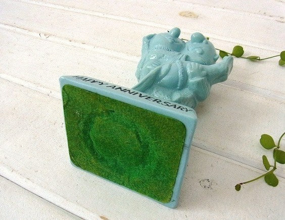 【HAPPY ANNIVERSARY】70’s・水色のヴィンテージ・メッセージドール/人形 USA