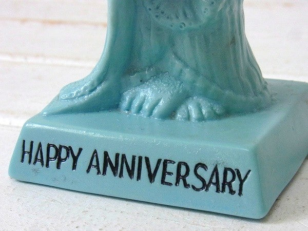 【HAPPY ANNIVERSARY】70’s・水色のヴィンテージ・メッセージドール/人形 USA
